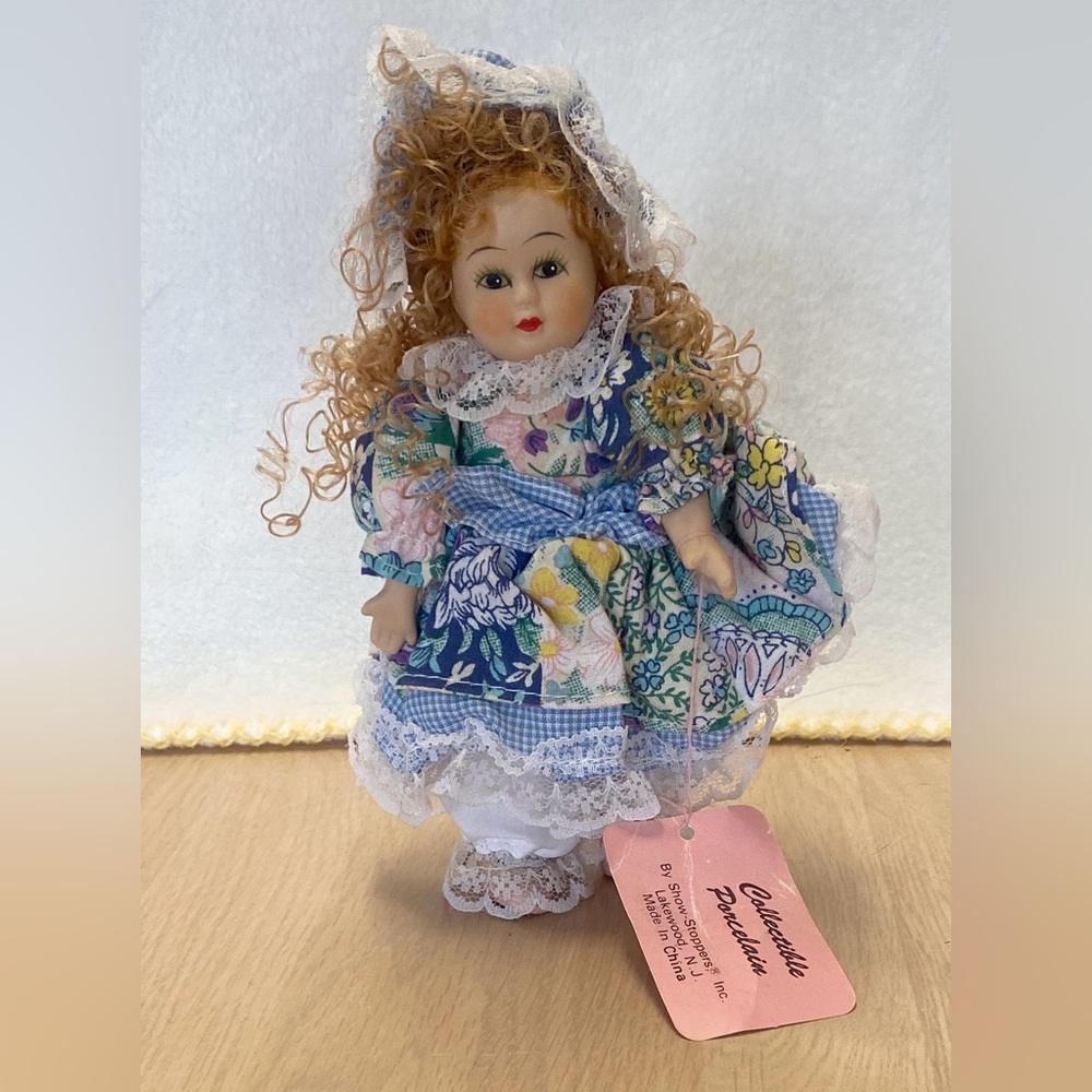 Vintage 1990’s Showstoppers Little Darlings  Porcelain Soft Body 6.5” Doll
